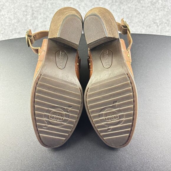 Born Pindo Slingback Harness Mule Clog Women 9 Brown Leather Studded Heeled Boot - Picture 11 of 14